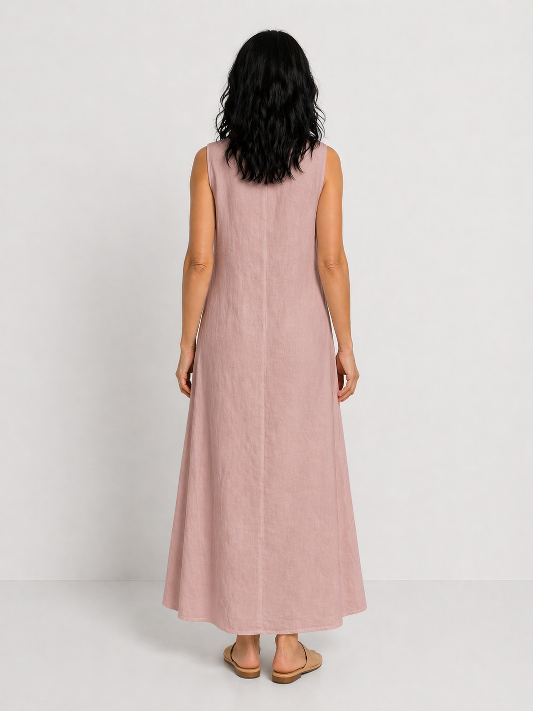 PALOMA | VESTIDO MIDI SIN MANGAS Y CUELLO REDONDO