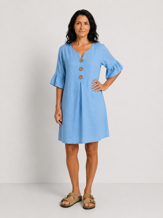 SOFÍA | VESTIDO HOLGADO CON BOTONES EFECTO MADERA