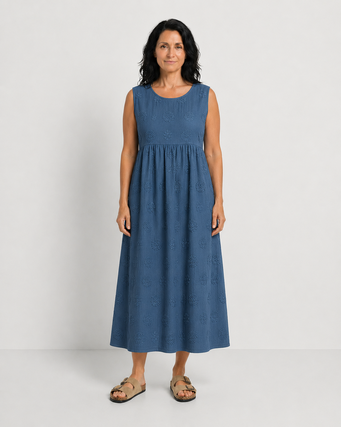 ISABEL | VESTIDO MIDI CON RELIEVE SUTIL