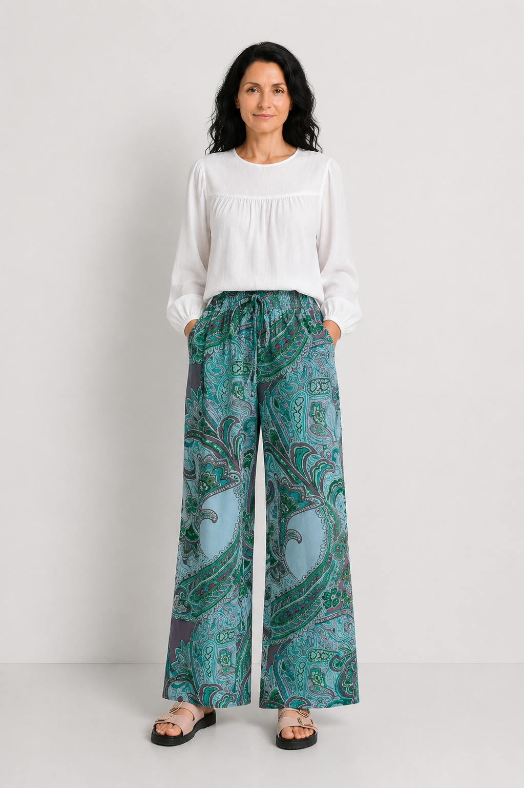 NATALIA | PANTALONES HOLGADOS CON ESTAMPADO ELEGANTE