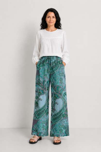 NATALIA | PANTALONES HOLGADOS CON ESTAMPADO ELEGANTE