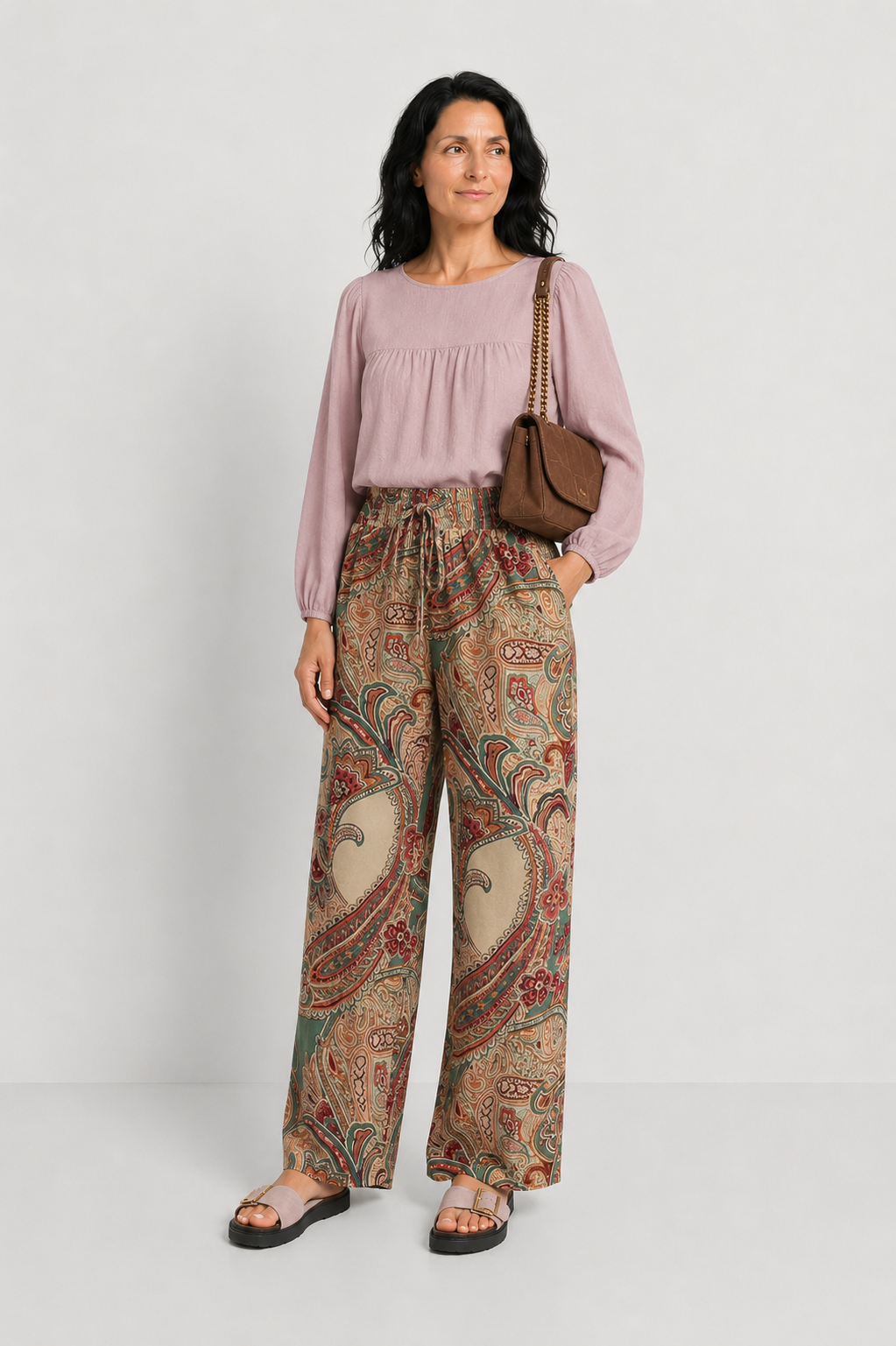 NATALIA | PANTALONES HOLGADOS CON ESTAMPADO ELEGANTE
