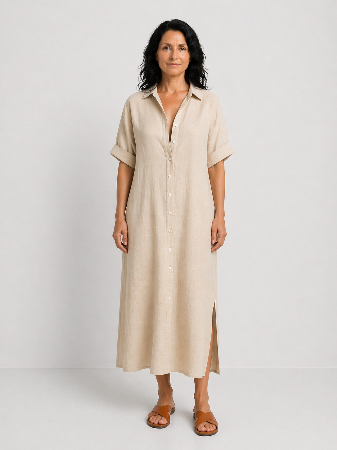 SARA | VESTIDO MIDI DE CORTE HOLGADO