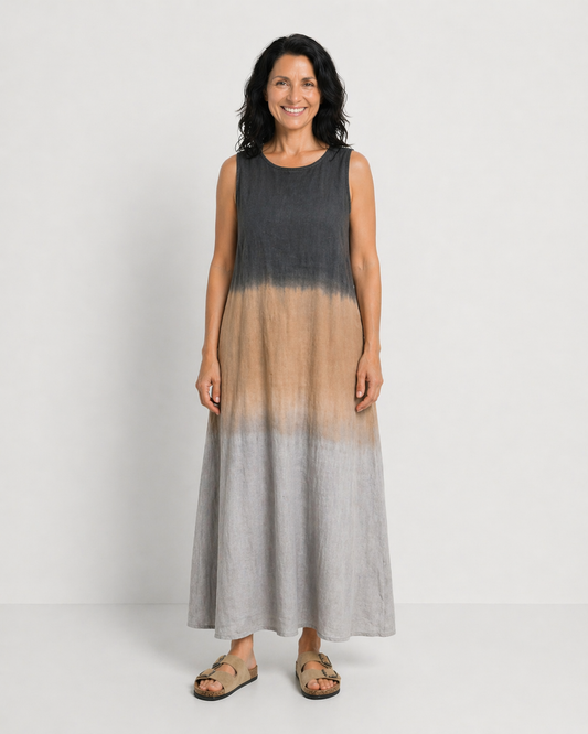 ELISA | VESTIDO MIDI DEGRADADO SIN MANGAS