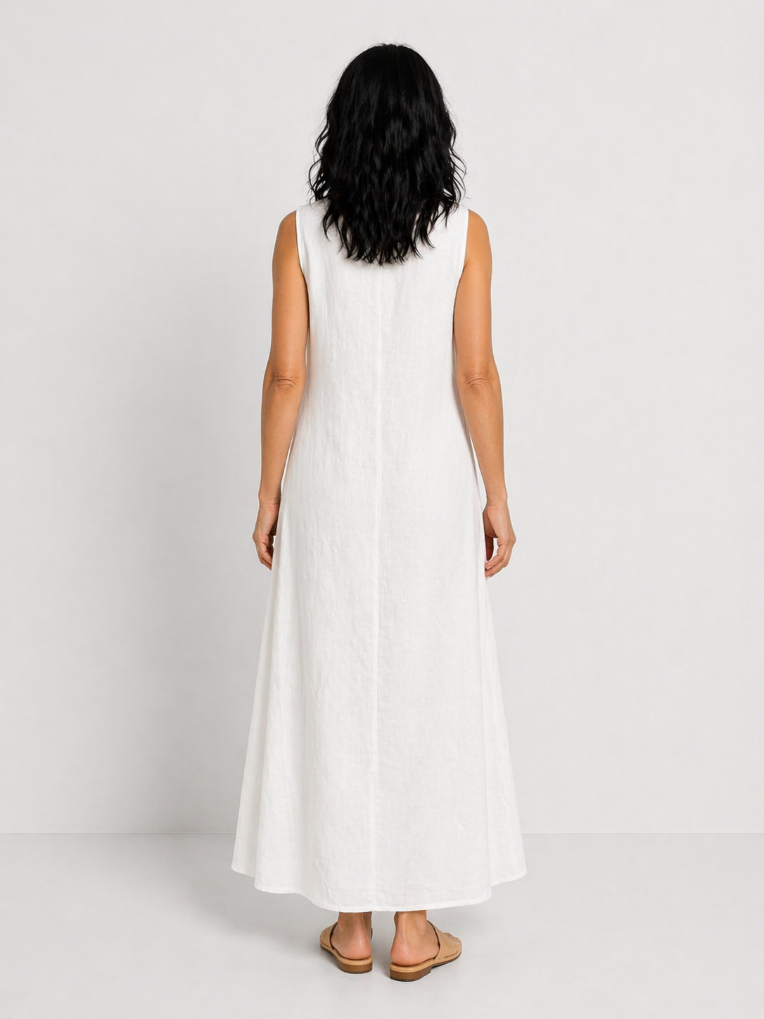 PALOMA | VESTIDO MIDI SIN MANGAS Y CUELLO REDONDO