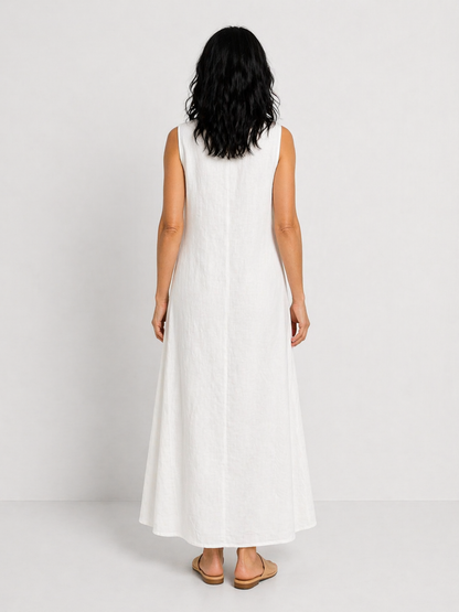 PALOMA | VESTIDO MIDI SIN MANGAS Y CUELLO REDONDO