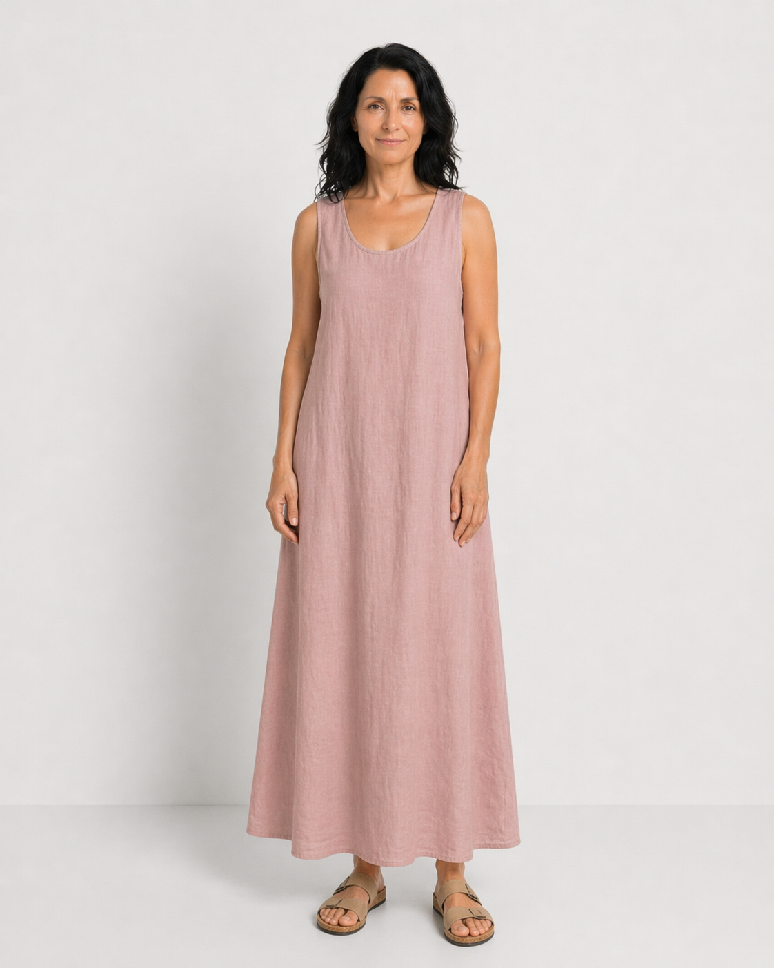 PALOMA | VESTIDO MIDI SIN MANGAS Y CUELLO REDONDO