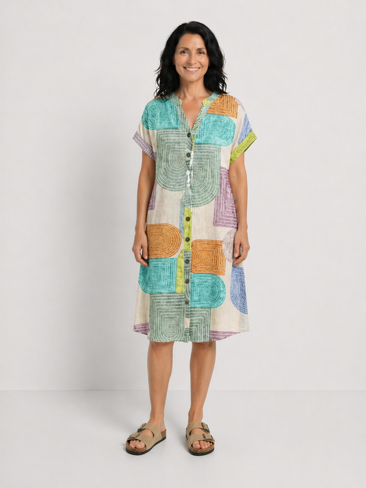 LUCÍA | VESTIDO HOLGADO CON ESTAMPADO GEOMÉTRICO
