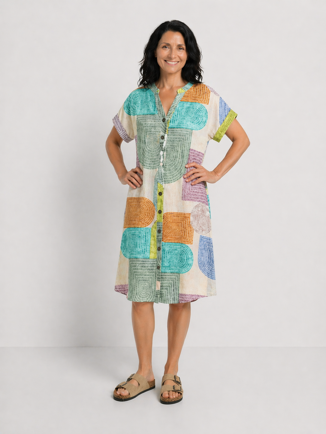 LUCÍA | VESTIDO HOLGADO CON ESTAMPADO GEOMÉTRICO