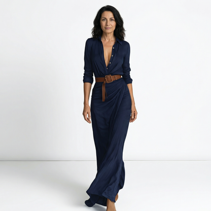 VALERIA | VESTIDO MAXI CON CINTURÓN
