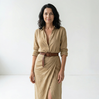 VALERIA | VESTIDO MAXI CON CINTURÓN