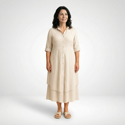 BEATRIZ | VESTIDO MIDI CON BOTONES