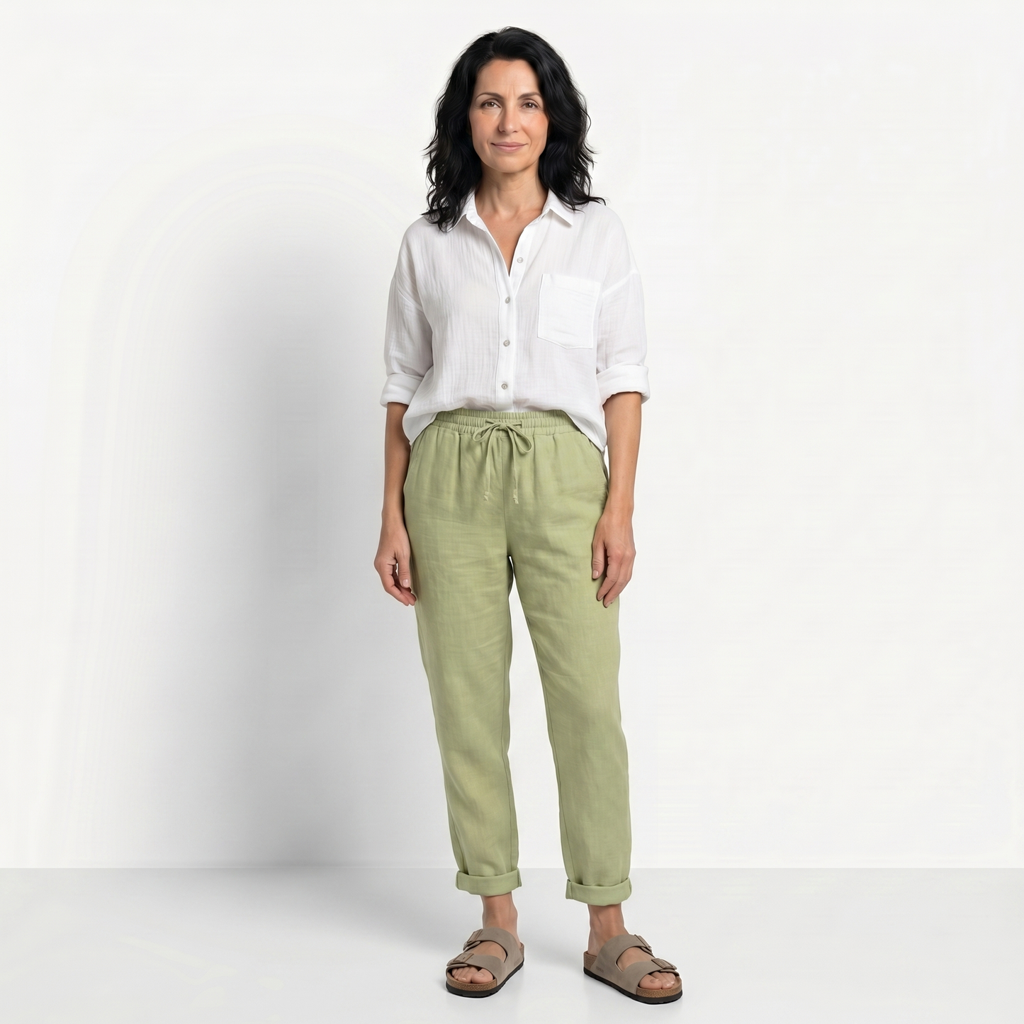 ALBA | PANTALONES DE LINO CON CINTURA ELÁSTICA