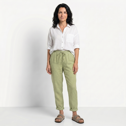 ALBA | PANTALONES DE LINO CON CINTURA ELÁSTICA