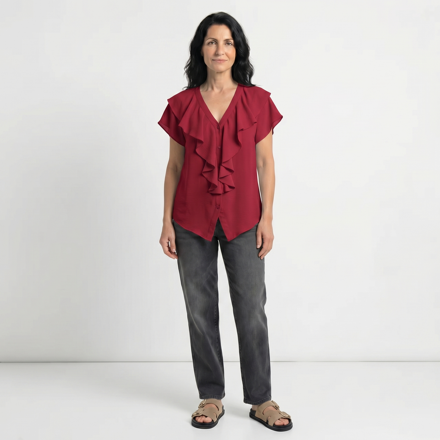 MÓNICA | BLUSA ELEGANTE CON VOLANTES