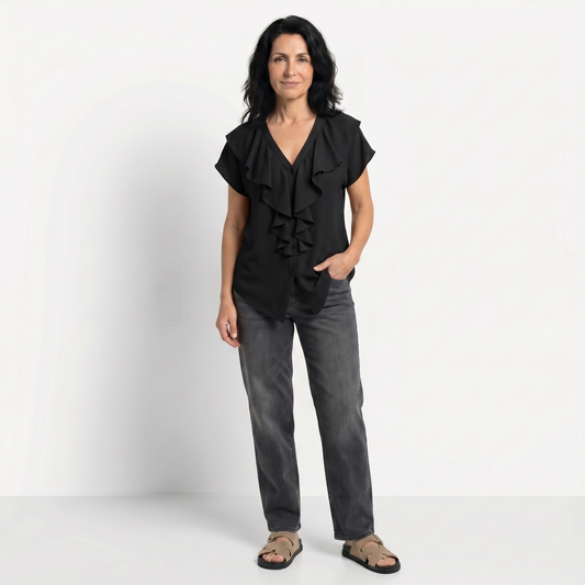 MÓNICA | BLUSA ELEGANTE CON VOLANTES