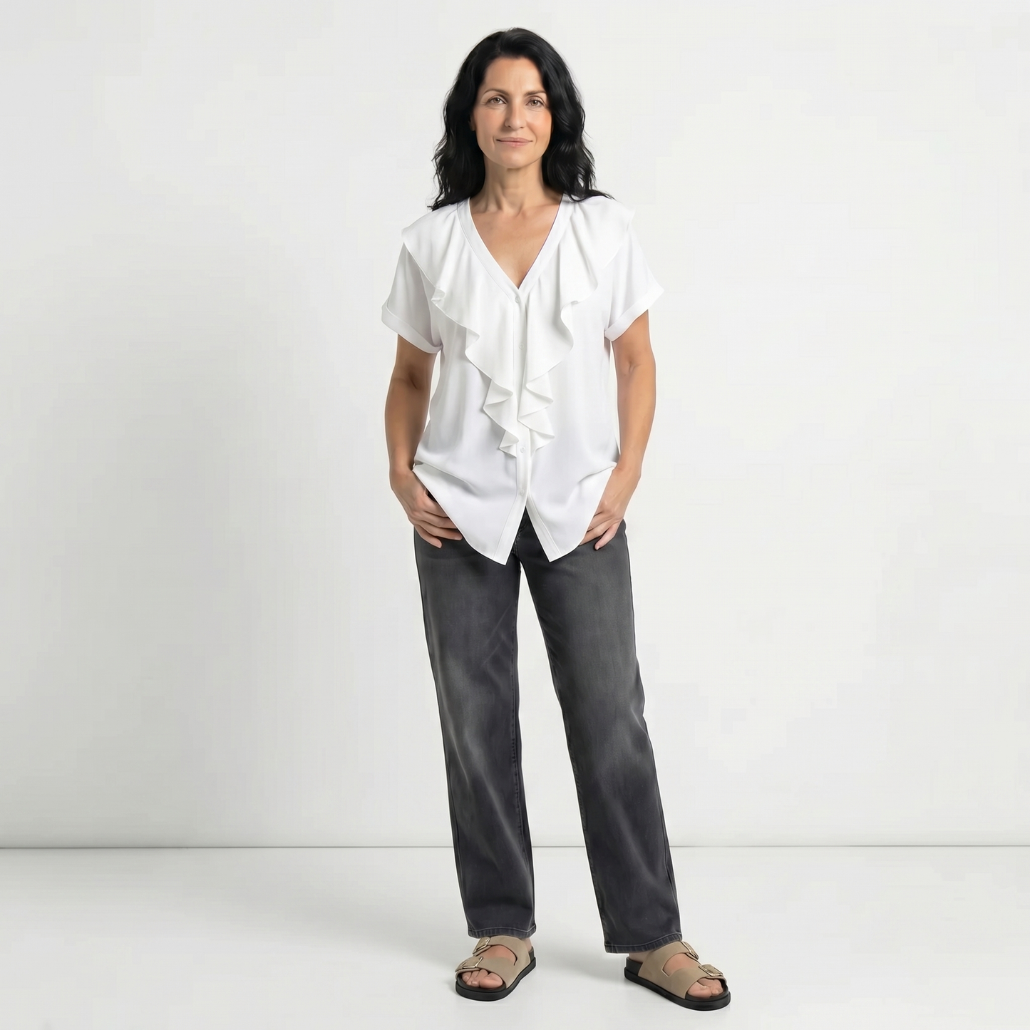 MÓNICA | BLUSA ELEGANTE CON VOLANTES
